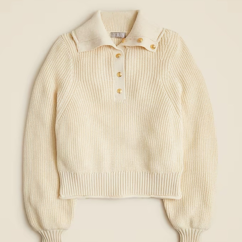 J. Crew Cream and Gold Cowl Neck Sweater good condition